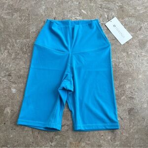 Yunoga 8″ High‑Waist Tummy‑Control Yoga Biker Shorts Blue Size XS NWT
